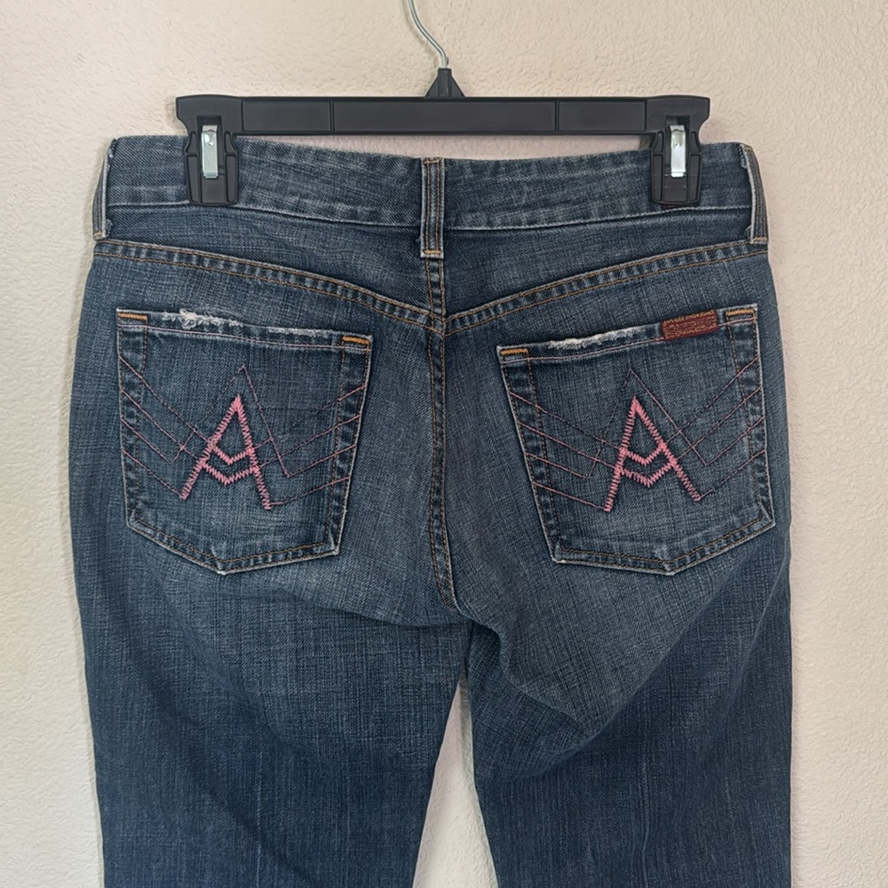 7 For All Mankind “A” Pocket Flare Denim Jeans - Picture 8 of 10